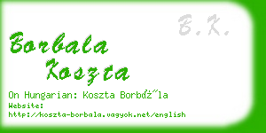 borbala koszta business card